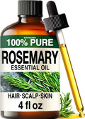 100% Pure Rosemary Oil - 4 Fl Oz Rosemary Essential Oil for Hair, Skin, Diffuser, Aromatherapy & DIY Soap Making Scent